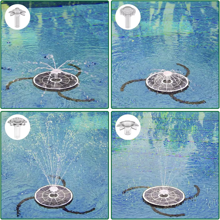 AISITIN Solar-Vogelbad-Brunnenpumpe 3,7 W, schwarze solarbetriebene Wasserpumpe für Garten, Teich, Pool und Aquarium, Durchmesser: 18,03 cm - Bild 6