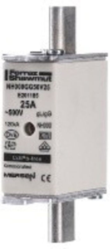 Mersen NH-Sicherungseinsatz SF Größe 000 gG 25A 500V Weiß - Bild 2