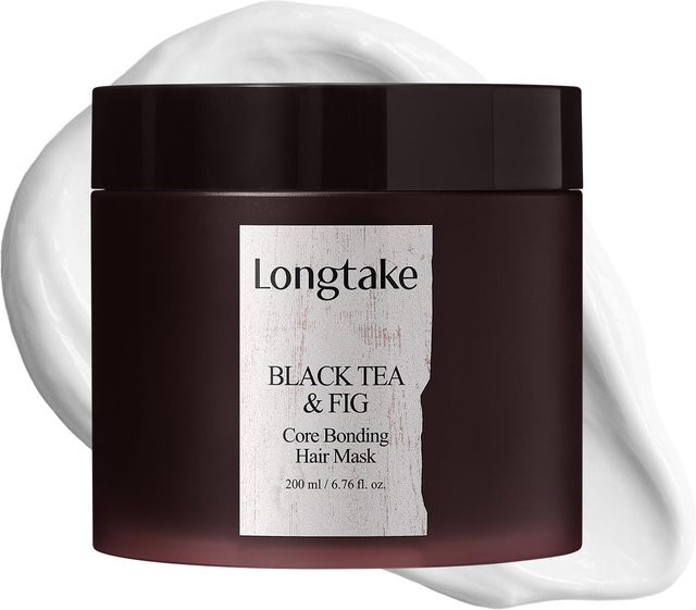 LONGTAKE Schwarzer Tee Feigenkern Bonding Haarmaske, 200 ml, Vegan - Bild 1