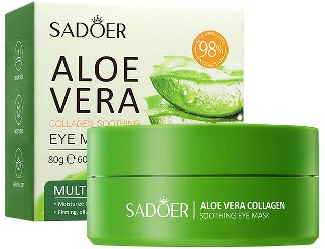 QUEYEA LOVE Augenmaske mit Aloe Vera und Kollagen, 60 Stück - Bild 1