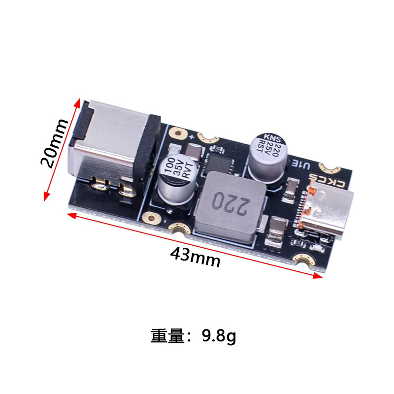 CKCS PD65W Schnelllademodul mit USB-C-Schnittstelle, Apple PD3.1 PPS und QC3.0 Unterstützung, Schwarz - Bild 2