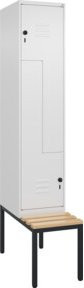 C+P Z-Spind Classic PLUS Sitzbank mit 2 Fächern und Sicherheits-Drehriegel, Buche-Hartholz, B/T/H: 212,0 x 40,0 x 81,5 cm - Bild 1