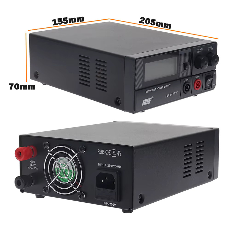 QJE PS30SWIV Kommunikationsschaltnetzteil 13,8 V 30 A DC, Schwarz - Bild 4