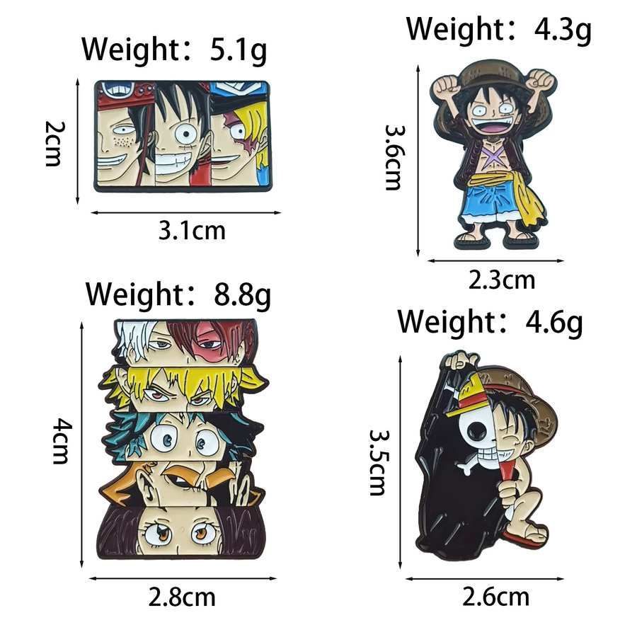 Bandai One Piece Hero Academia Broschen-Set, 4-teiliges Set, Metall, Bunt / Mehrfarbig - Bild 5
