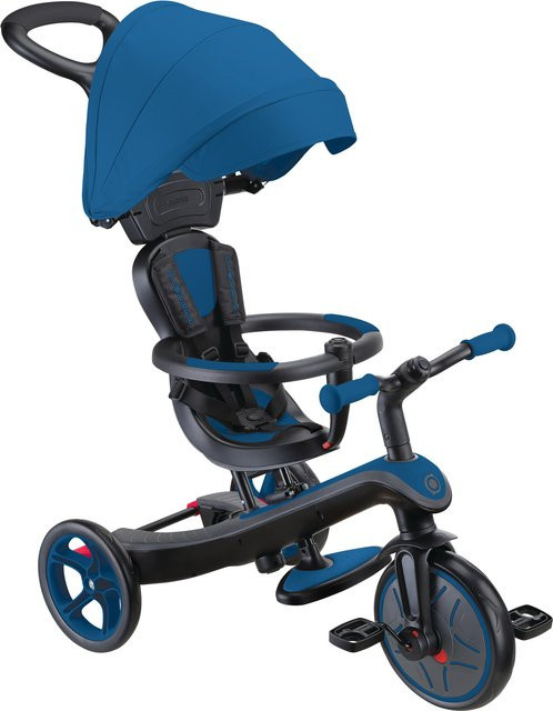 Globber Explorer Trike 4in1 Kinderwagen Dreirad und Laufrad blau - Bild 1