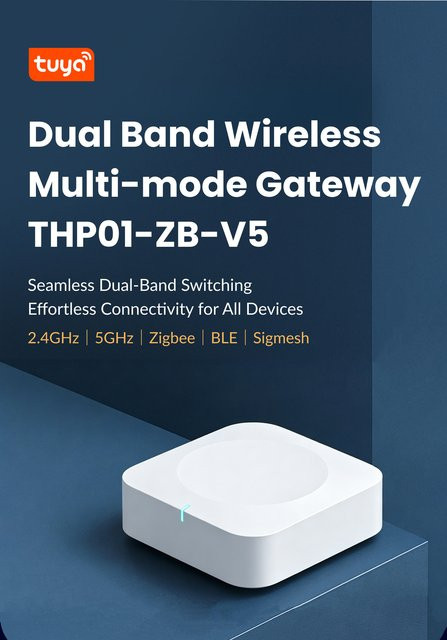 Tuya Multi-Mode Smart Home Gateway Hub mit ZigBee, Bluetooth und 2,4G/5G WLAN in Weiß zur App- und Sprachsteuerung für Alexa und Google Home - Bild 1