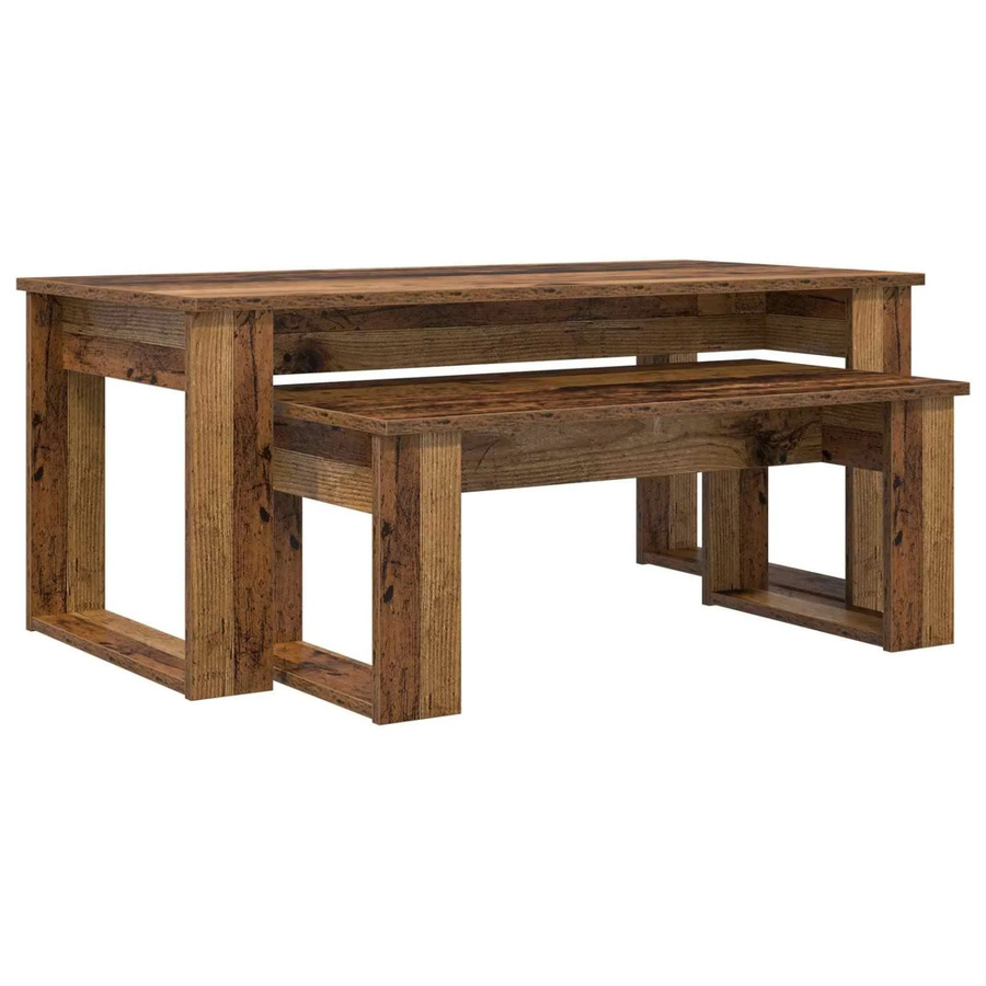 vidaXL Kaffeetisch Set 2-teilig aus Holzwerkstoff in Braun im modernen Design - Bild 2