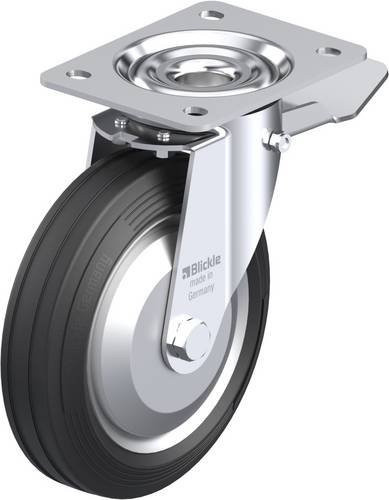 Blickle Lenkrolle LE-VE 180R-ST-FA mit Feststeller, Rad-Durchmesser: 18 cm, Tragfähigkeit: 170 kg, Farbe: Silber/Schwarz - Bild 1