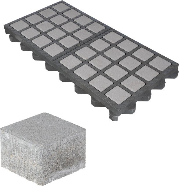 HL Drainpflaster Füllstein von Hübner-Lee in Steingrau, B/T/H: 7,4 x 7,4 x 4,9 cm - Bild 1