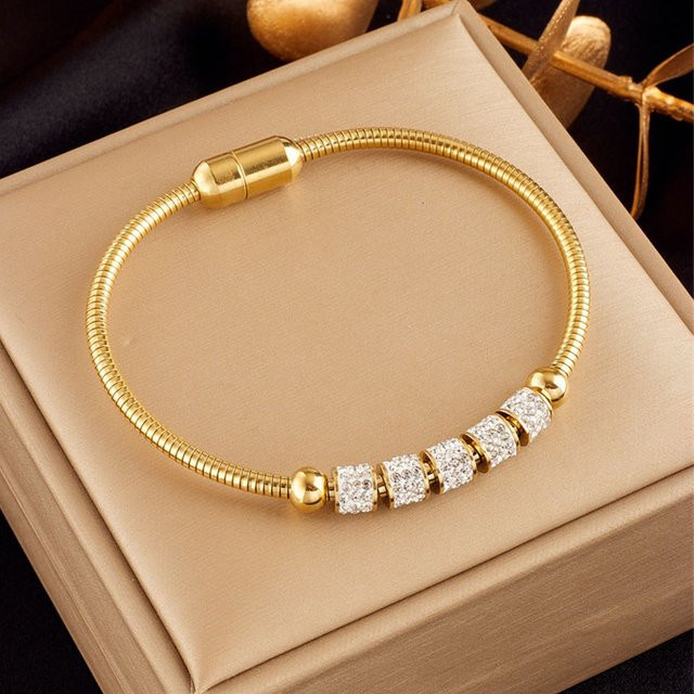 Yupsk Armband, Edelstahl, Gold, Perle, Kristall, Damen - Bild 1