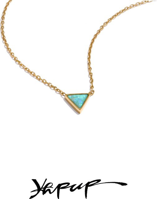 Yhpup Halskette Edelstahl, Opal, Unisex - Bild 1