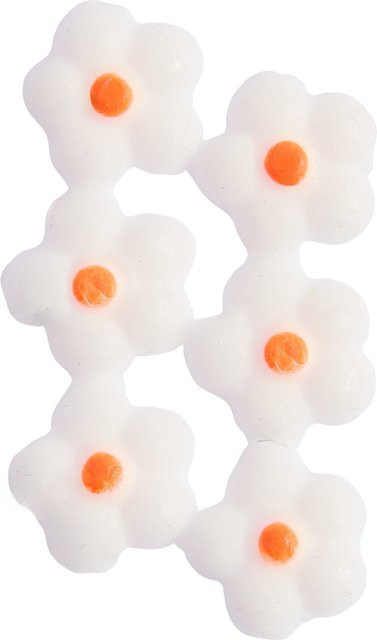 Rico Design Wachsdekor Blüte mit Punkt in Neon Orange und Weiß - Bild 1