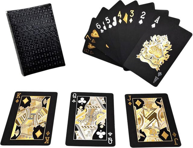 Poker Spielkarten, Gold Schwarz, Kunststoff, ab 8 Jahren - Bild 1