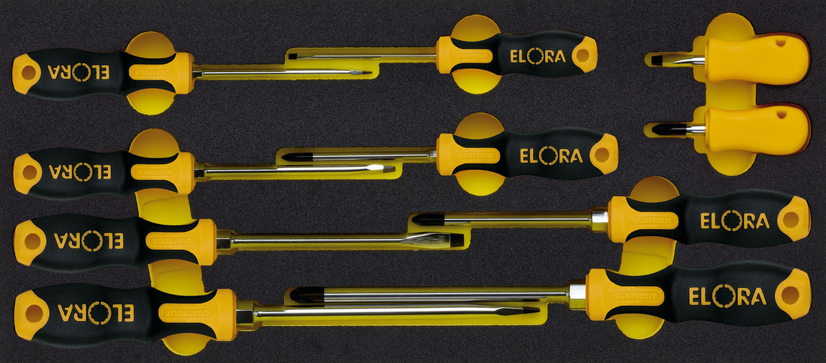 Elora QUATROLIT 2K Schraubendreher-Satz ELORA-OMS-36, 10-teilig, Gelb - Bild 1