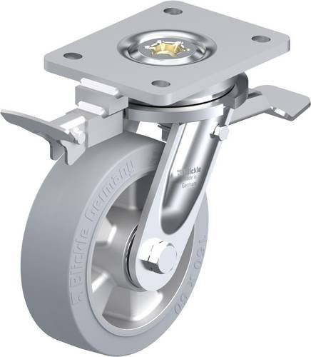 Blickle Lenkrolle LO-ALEV 150K-ST-SG-RI4 mit Feststeller, grau, Rad-Durchmesser: 15 cm, Tragfähigkeit: 400 kg - Bild 1