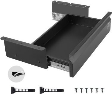 VEVOR Untertisch Schublade aus Q235 Stahl in Schwarz, B/T/H: 44,0 x 22,3 x 10,1 cm - Bild 1