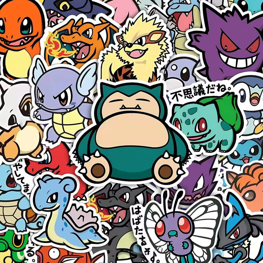 Bandai Pokemon Aufkleber, 56 Stück, Pikachu, Anime Cartoon Deko-Sticker - Bild 2