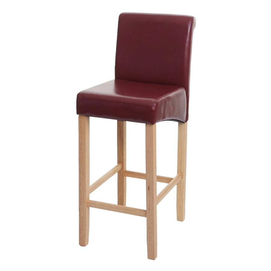 Barhocker MCW-C33 im Retro-Look aus Kunstleder und Holz, rot-braun, B/T/H: 39 x 53 x 105 cm - Bild 2