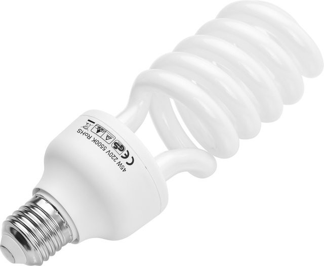 Tomfoto Spiralförmige Leuchtstofflampe mit E27-Sockel, 45 W, 5500 K Tageslicht für Studiofotografie und Videobeleuchtung - Bild 1