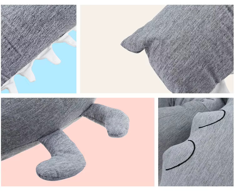 PANGDUBE Krokodil Stoßfänger Babybett-Kissen-Set in Grau, 200 cm Sicherheitsgeländer für Neugeborene - Bild 3