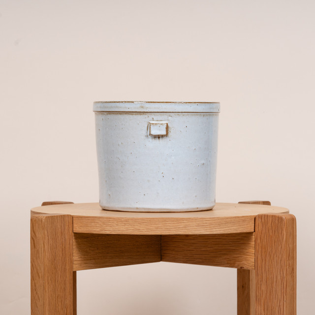 Keramik Übertopf mit Griff von BLUME2000 in Weiß, Tischmodell, Höhe: 16 cm, Breite: 14 cm, Tiefe: 16 cm - Bild 1