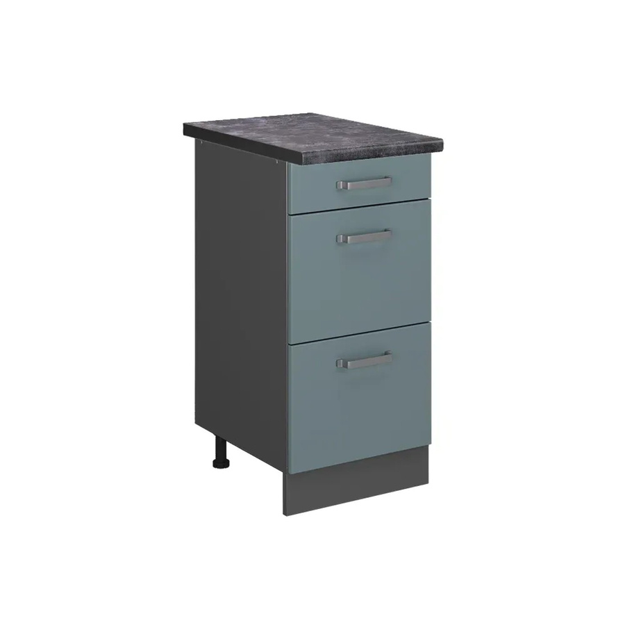 Vicco Küchenunterschrank R-Line in Blau-Grau und Anthrazit mit Schubladen, B: 40 cm, H: 81,6 cm, T: 60 cm - Bild 2