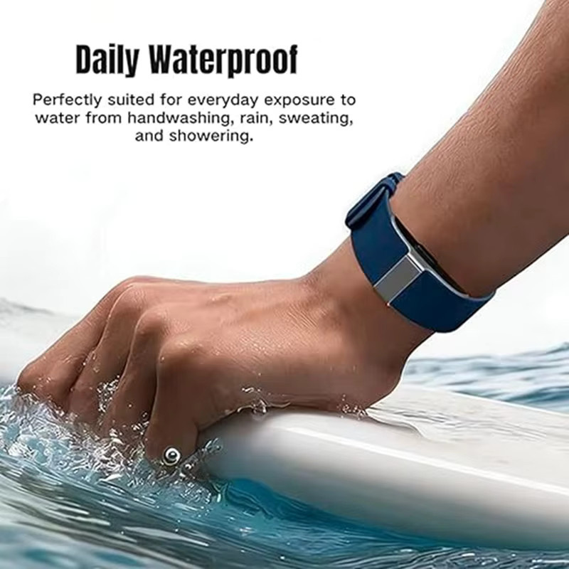 SZKOSTON Silikon-Schlaufenarmband für Hume Health Band in Grau mit verstellbarem Schnallenverschluss für Fitness-Tracker und Aktivitätsmonitore - Bild 2