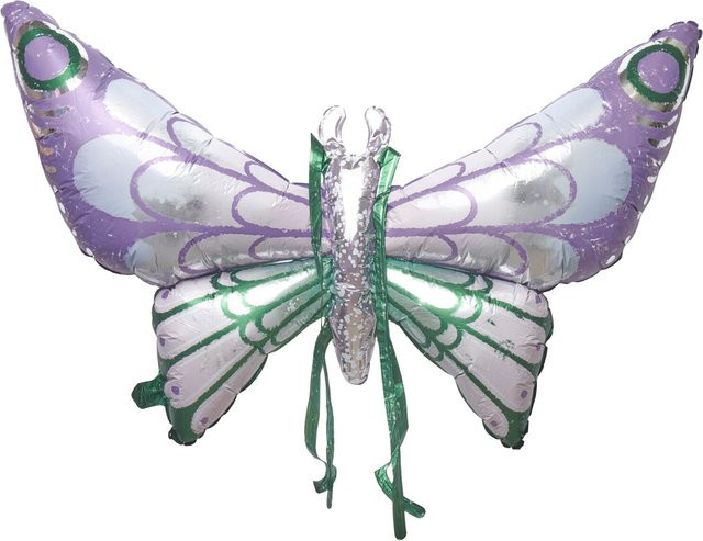 Rico Design Folienballon Schmetterling in Lila-Grün zum Umbinden für Karneval und Kindergeburtstag - Bild 1