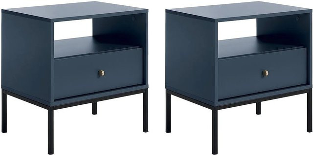 Nachttisch Bogdan von Vente-unique in Marineblau mit einer Breite von 54 cm - Bild 1