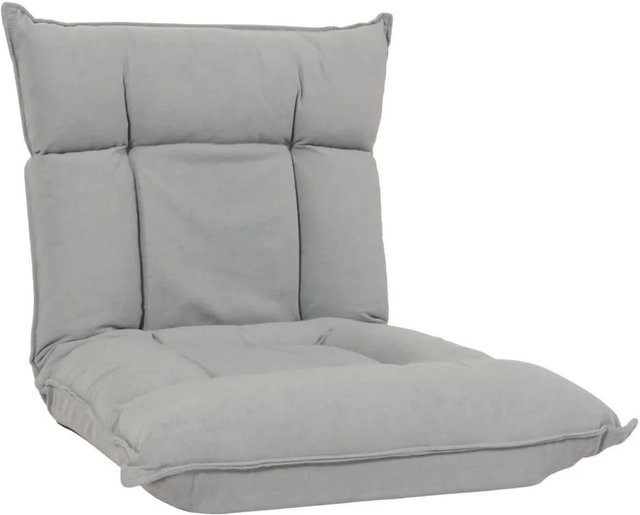 MCW Bodensessel MCW-N44 Relaxsessel aus Samt in Hellgrau mit 6 Relaxpositionen und Metallgestell - Bild 2