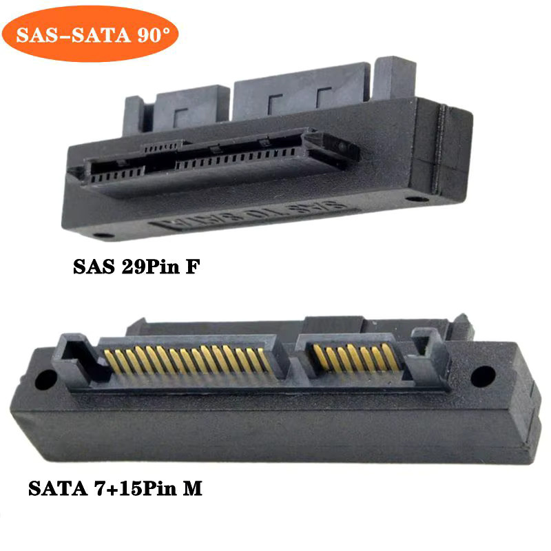 AXONUS SAS 29P auf SATA 22P Adapter mit 90 Grad Biegung in Schwarz - Bild 2