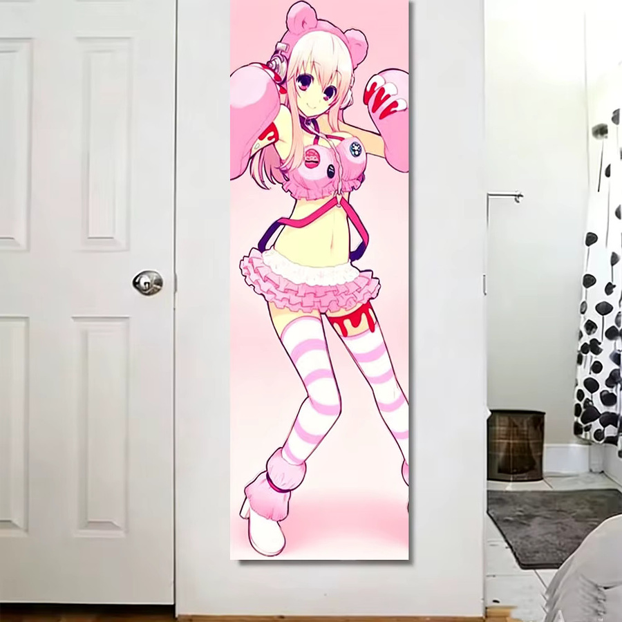 Kawaii Super Sonico Bärenmädchen Wandteppich mit Anime Print als vertikaler Wandbehang für dein Schlafzimmer oder Wohnheim - Bild 2