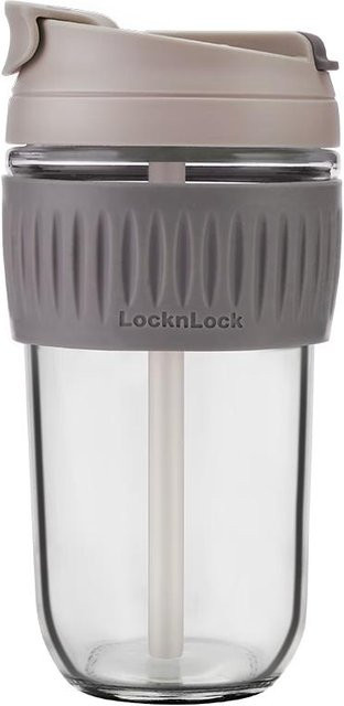 LOCK&LOCK Doppel-Getränkebecher Tumbler mit Strohhalm, transparent, 500 ml - Bild 1