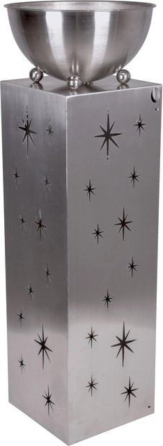 DELUKE Sternensäule MANN Dekoration mit LED aus Edelstahl in Silber, H x B x T: 76 x 25,5 x 25,5 cm - Bild 1
