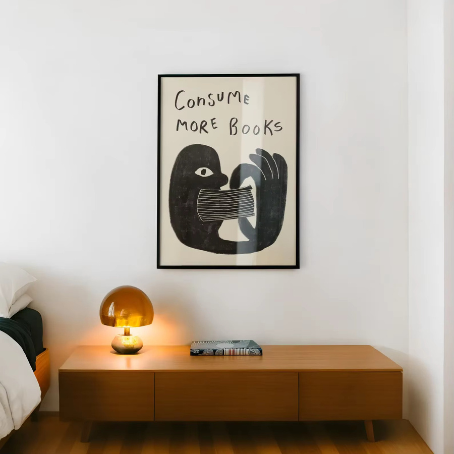 Retro Wandkunst Druck mit handgezeichneter Buch-Illustration von SHENCHEN - Bild 2