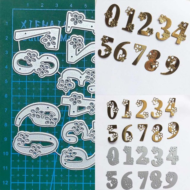 Metall Schneidschablonen mit Zahlen 0-9 für DIY Scrapbooking und Bastelarbeiten - Bild 1