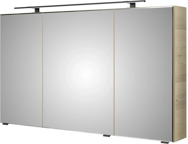 Pelipal Spiegelschrank Quantum 07 Polar Pinie Quer mit LED-Beleuchtung, Sensor-Schalter und Steckdose für das Badezimmer, Breite: 120 cm - Bild 1