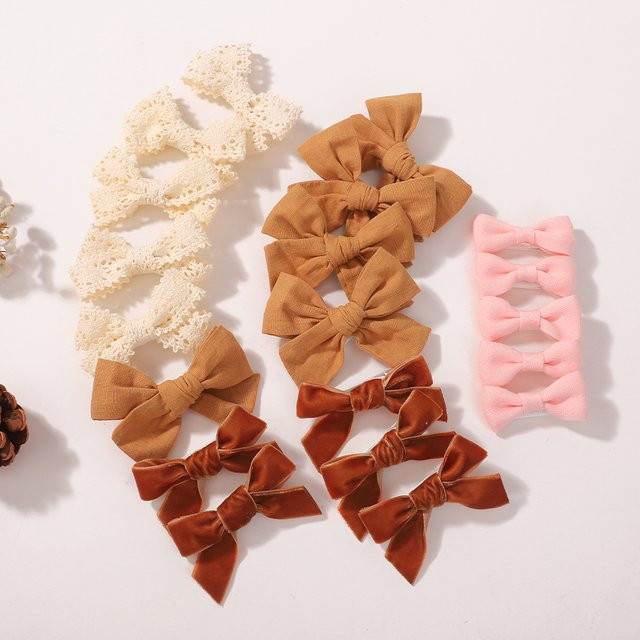 BABY BOWS Haarspangen-Set für Kinder, 20 Stück, Spitze und Schleife - Bild 1