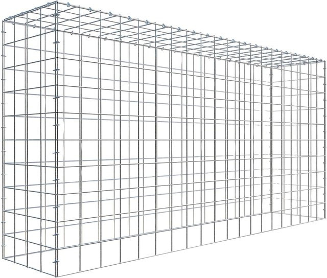 Gabiona C-Ring Anbaukorb Typ 3 in Silbergrau, B/H/T: 100 x 200 x 40 cm - Bild 1
