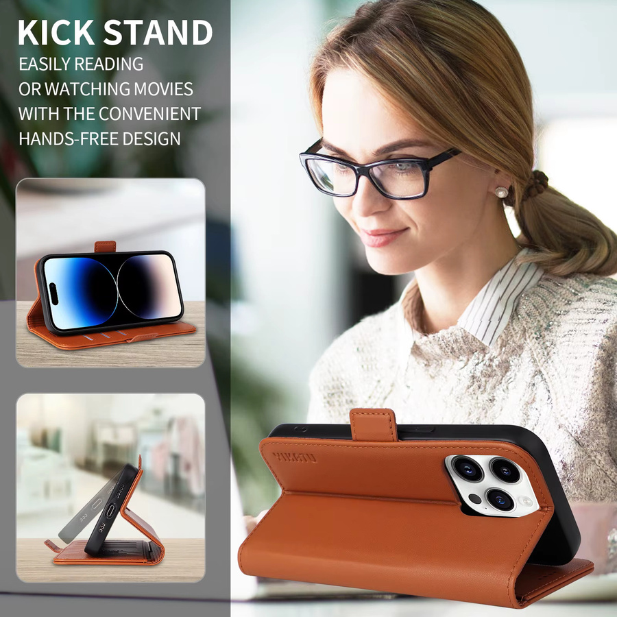 YIKATU Leder-Brieftasche für Samsung Galaxy Modelle in Braun - Bild 6
