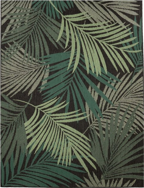 In- & Outdoor-Teppich Ostenza Floral Schwarz B: 280 cm, T: 380 cm - Bild 1