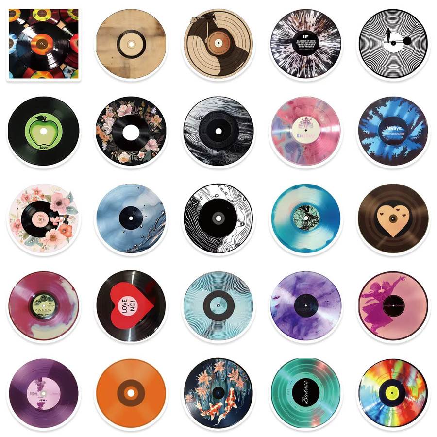 50 Stück Vinyl-Graffiti-Aufkleber von Anime Worlds Store, selbstklebende PVC-Sticker in Multicolour für CD-Schallplatten, Gepäck, Roller, Tassen und Computer - Bild 2