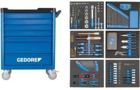 Gedore Werkzeugwagen WSL-L-TS-190 in Blau mit 190-teiligem Werkzeugsortiment - Bild 1