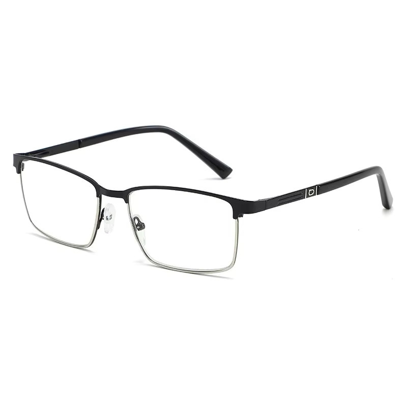DIXSG Lesebrille, quadratisch, Vollrand, Metall, schwarz, Unisex - Bild 2