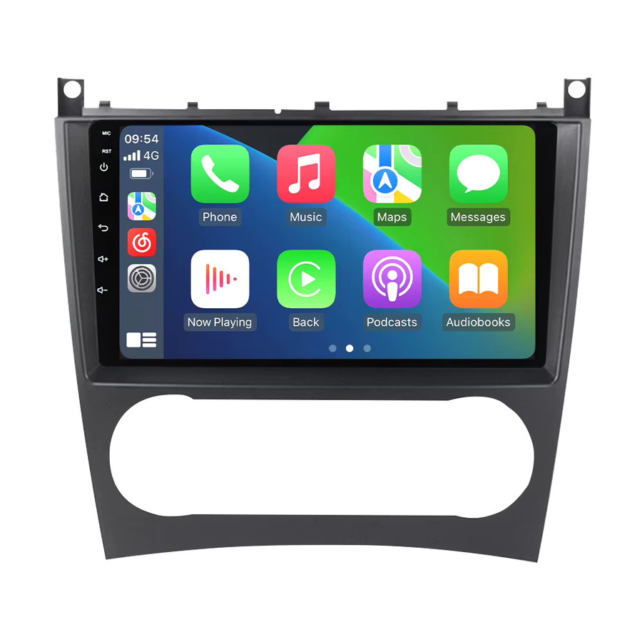 STRONGNAVI Android 14 Autoradio mit Wireless CarPlay, WiFi, Bluetooth und GPS für Mercedes Benz W203 W209 C180 C200 C220 C230 (2005-2009), Schwarz - Bild 5