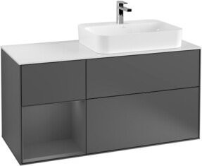 V&B Waschtischunterschrank Finion mit Wandbeleuchtung in Anthrazit, Breite: 120 cm, Höhe: 50,1 cm, Tiefe: 50,1 cm - Bild 1
