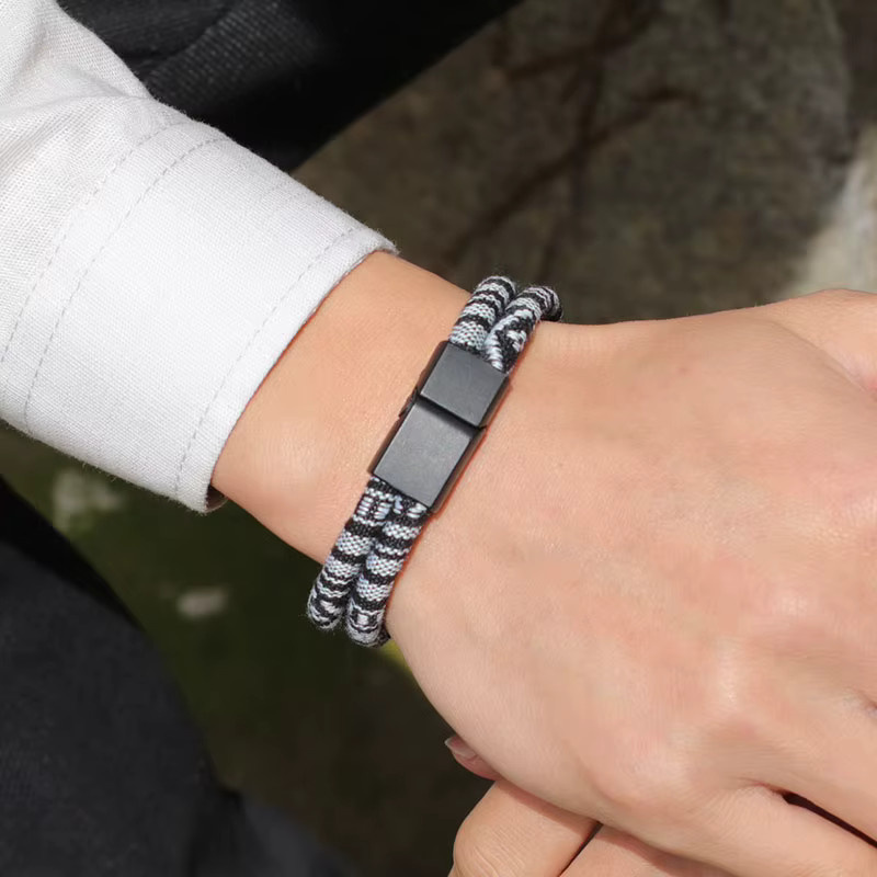 Noter Armband, Stoff, Schwarz, Unisex - Bild 2
