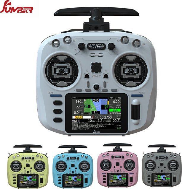 Jumper T15 FPV-Funkfernsteuerung mit Farbbildschirm und Hall-Sensor in Grau für Langstrecken-RC-Drohnen mit EDGETX/ELRS - Bild 1