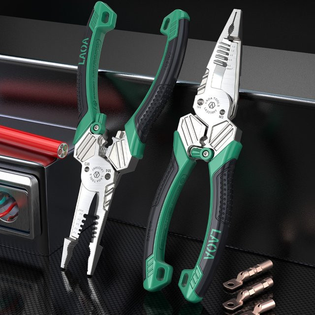 LAOA Multifunktionale Abisolierzange zum Abisolieren von 1,0-4,0mm², Schneiden von M3 M4 Schrauben und 6mm² sowie zum Klemmenverpressen - Bild 1