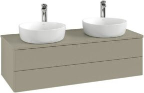 V&B Antao Waschtischunterschrank mit Frontstruktur und LED-Beleuchtung, grau lackiert, B/T/H: 120 x 36 x 50 cm - Bild 1